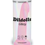 Love To Love Curved Suction Cup Dildolls Glitzy - Glitter Pink Love To Love