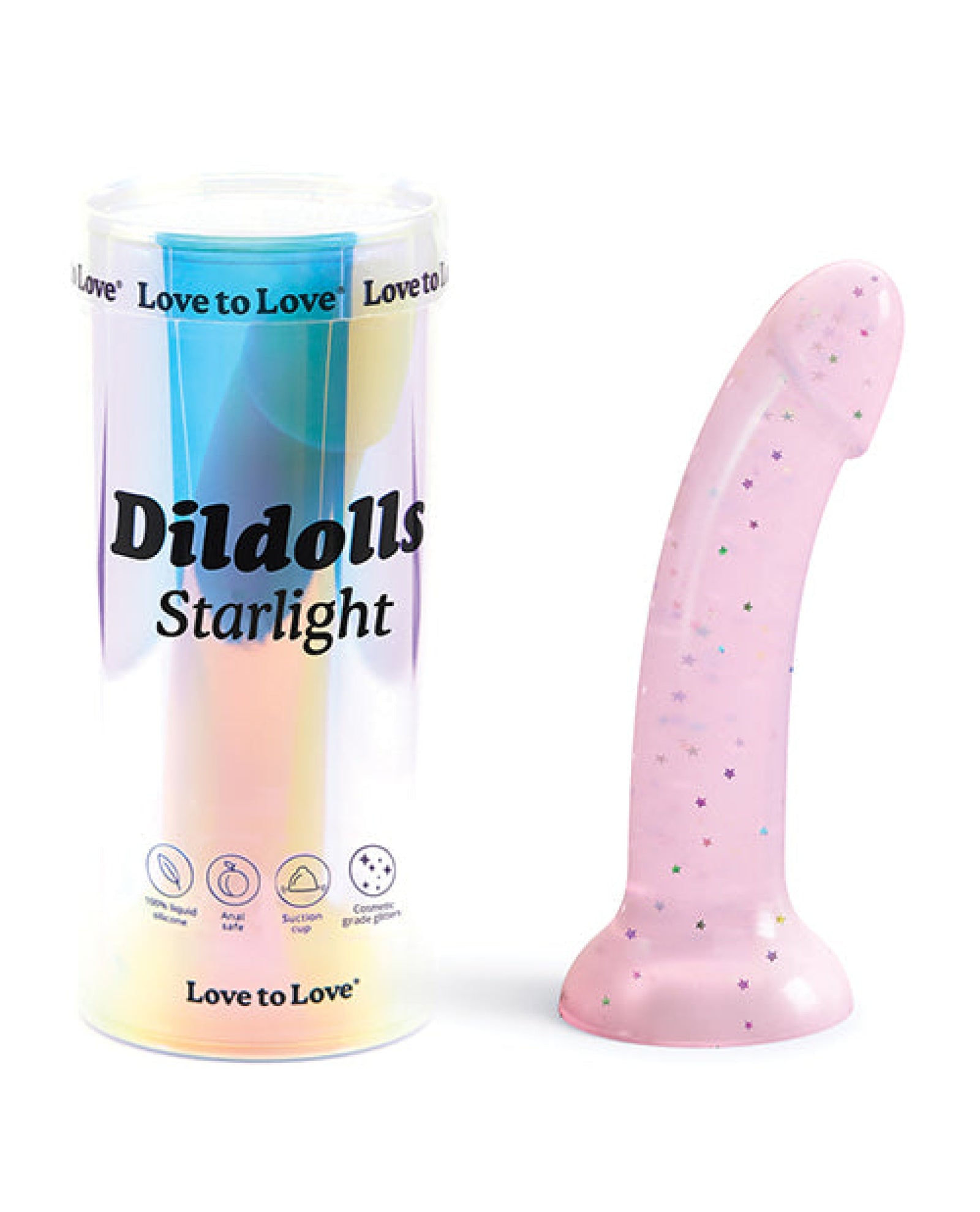 Love To Love Curved Suction Cup Dildolls Starlight - Pink Love To Love