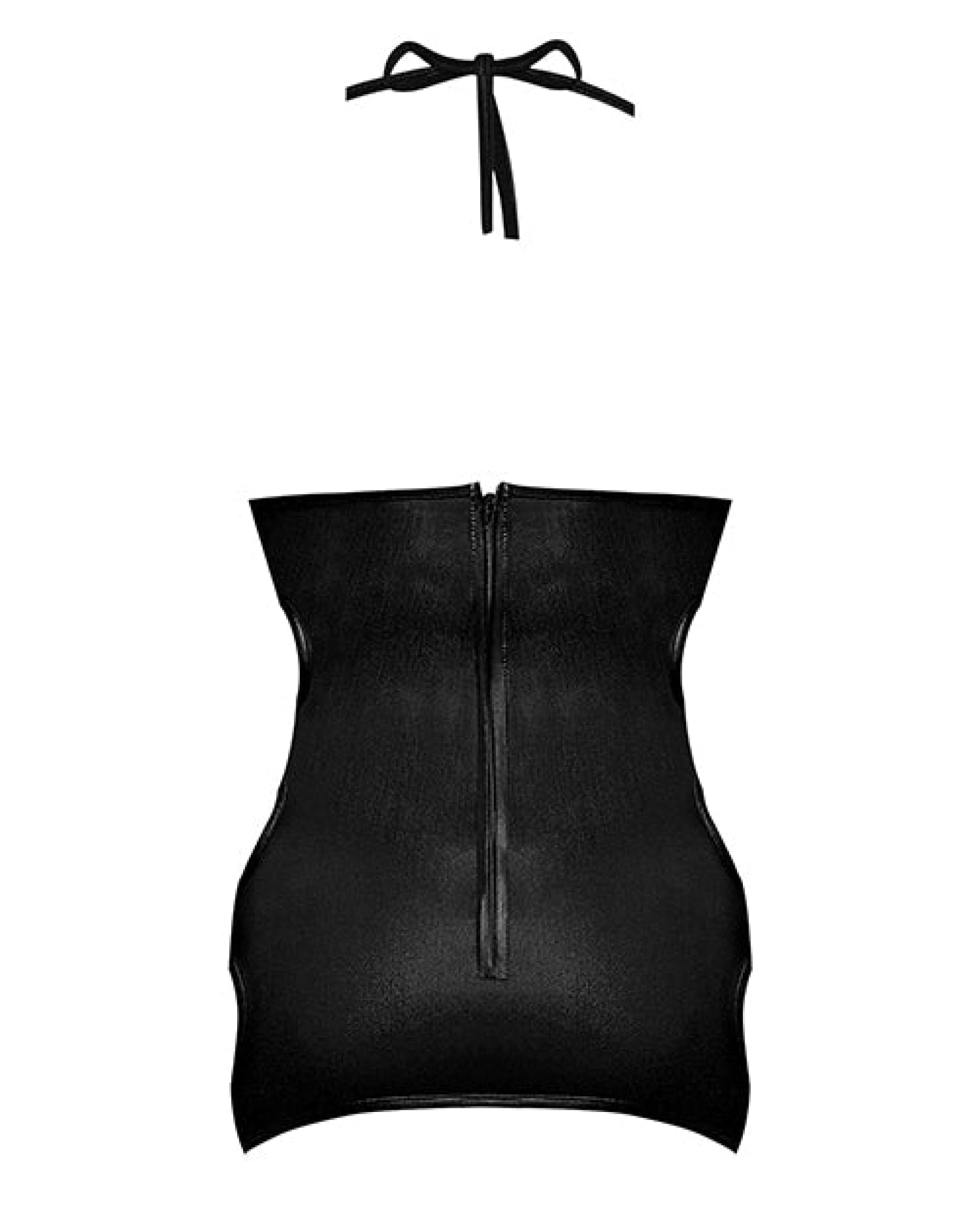 Lust Selene Keyhole Front Dress W/zipper Back & G-string Black Comme Ci Comme Ca