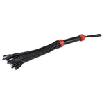 Sultra 16" Lambskin Wrapped Grip Flogger - Black-red Sultra