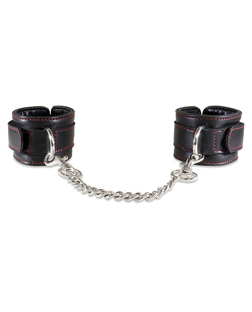 Sultra Lambskin Handcuffs W-5 1-2" Chain - Black Sultra