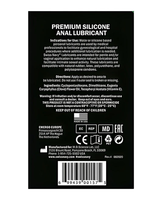 Swiss Navy Silicone Based Anal Lubricant Swiss Navy
