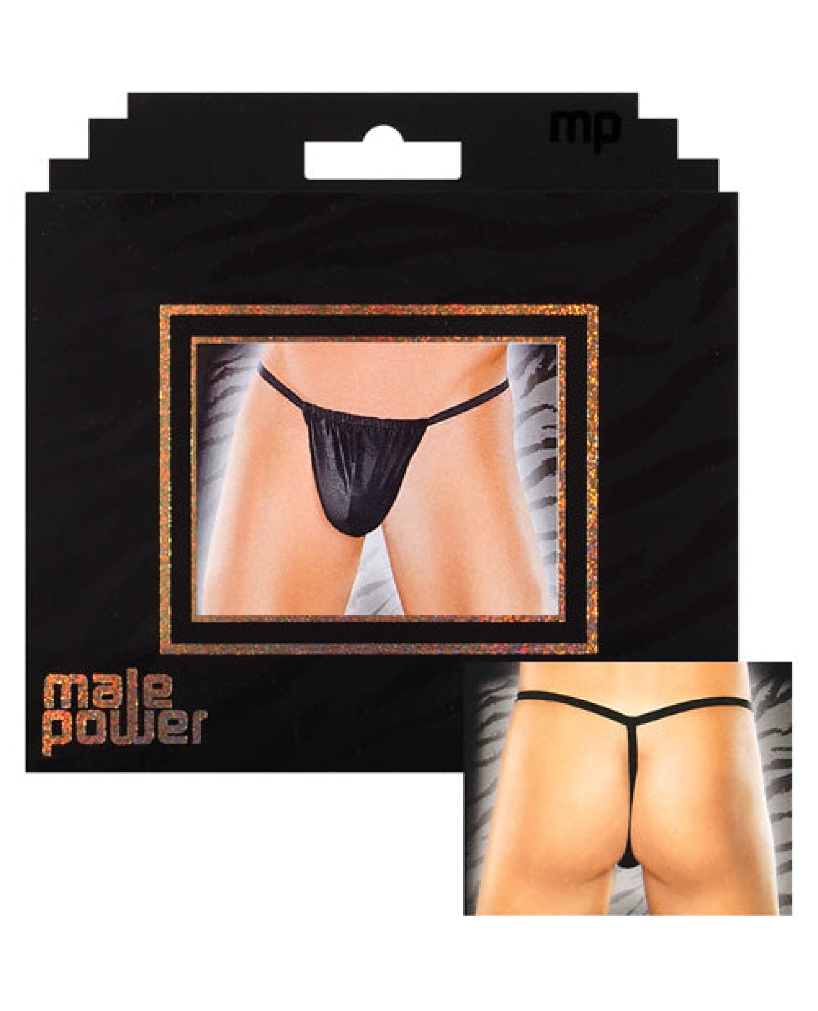 Male Power Nylon Lycra Pouch Thong Black O-s Comme Ci Comme Ca