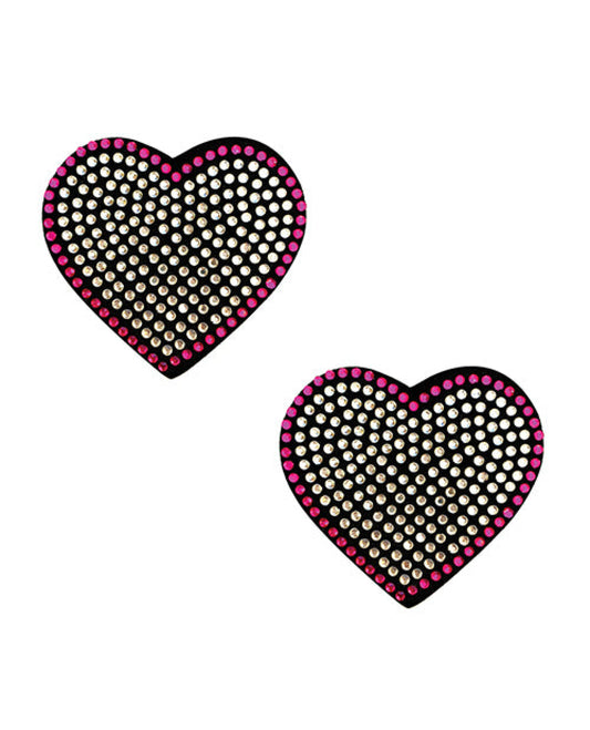 Neva Nude Burlesque Heart N' Soul Crystal Heart Pasties - Pink-clear O-s Neva Nude 1657