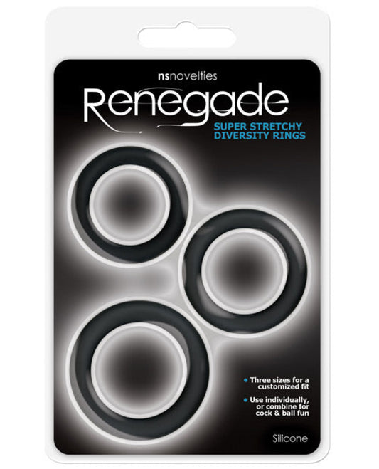 Renegade Diversity Rings - Black Pack Of 3 Renegade 1657