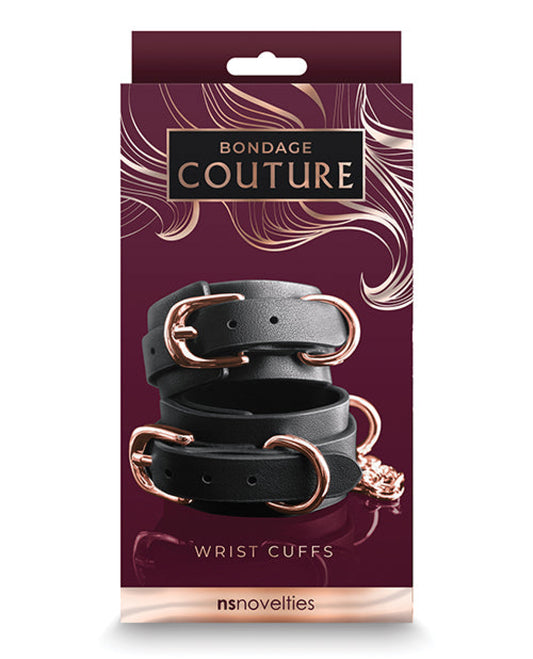 Bondage Couture Wrist Cuffs - Black Bondage Couture 1657