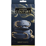 Bondage Couture Vinyl Wrist Cuff - Blue Bondage Couture