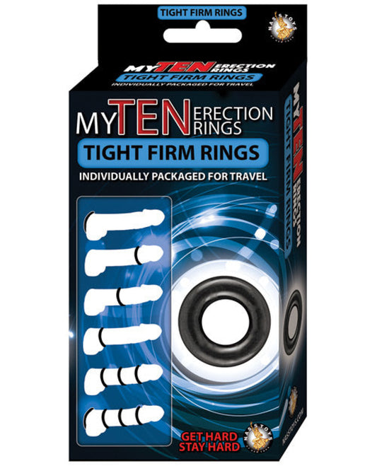My Ten Erection Rings Tight Firm Rings - Black Nasstoys