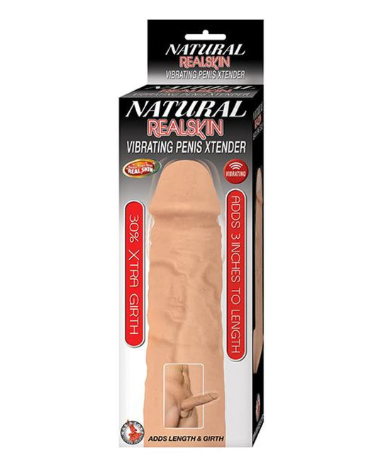 Natural Realskin Vibrating Penis Xtender - Nasstoys 500