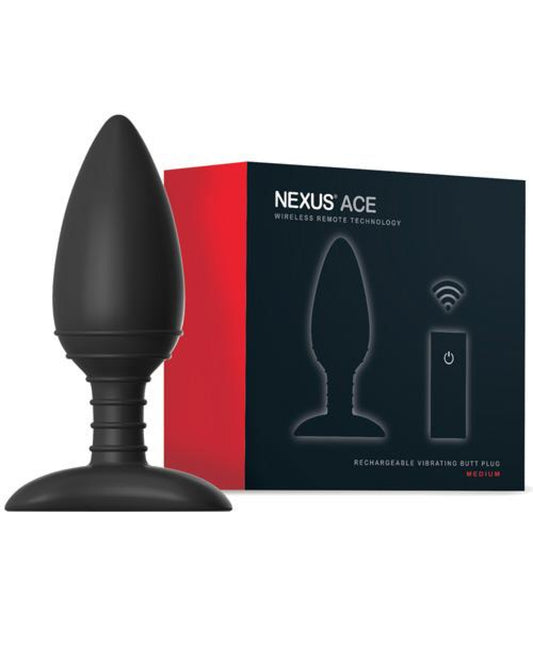 Nexus Ace Remote Control Butt Plug Medium - Black Nexus 500
