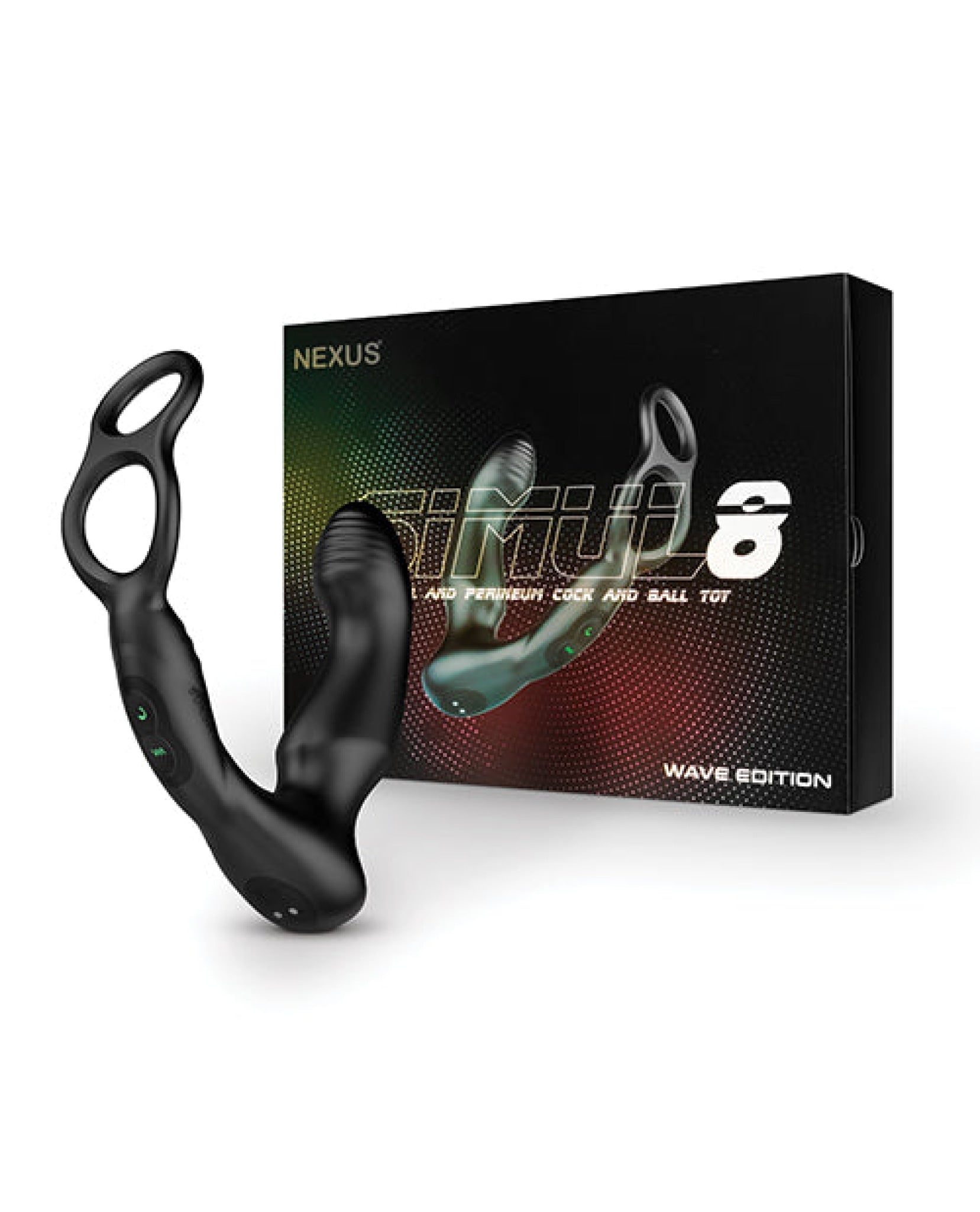Nexus Simul8 Wave Dual Cock Ring Prostate Massage - Black Nexus