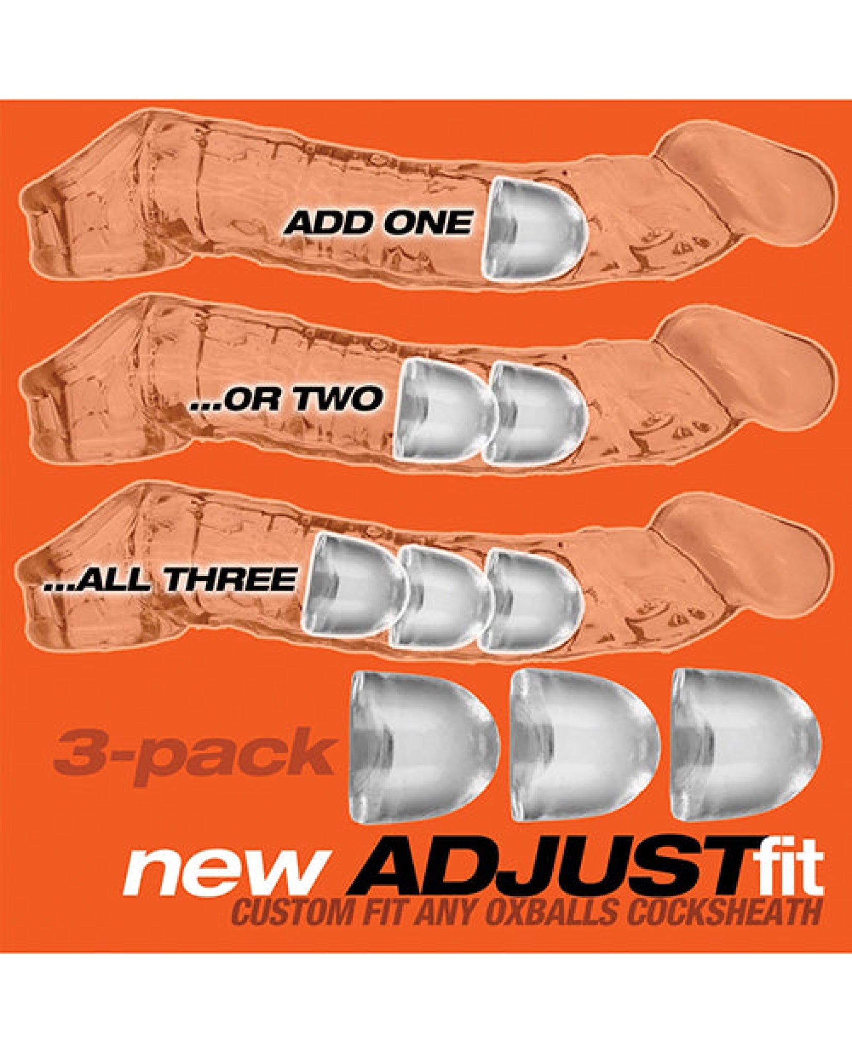 Oxballs Cocksheath Adjustfit Inserts - Pack Of 3 Clear Hunky Junk