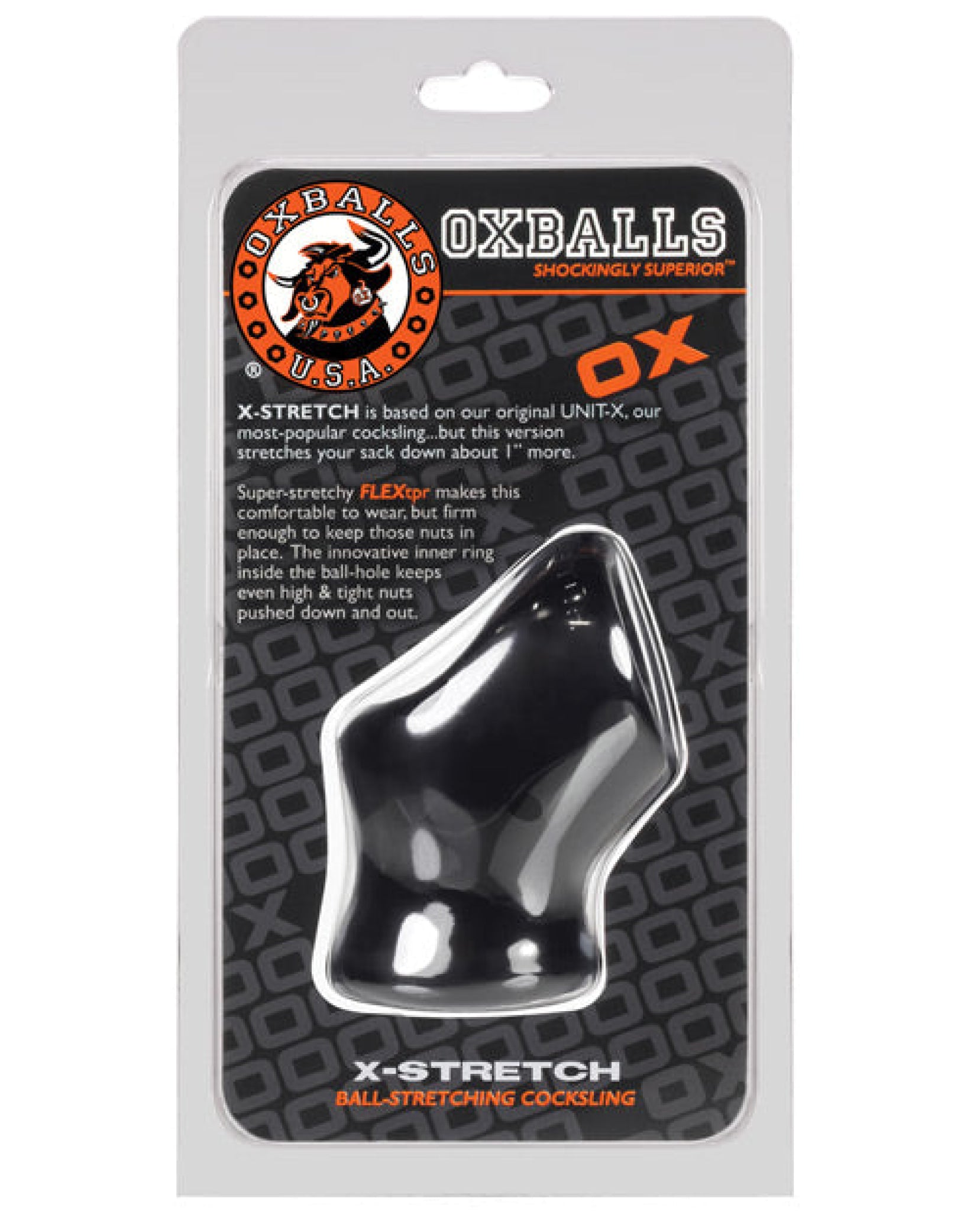 Oxballs Unit X Stretch Cocksling - Black Blue Ox Designs LLCDba Oxballs