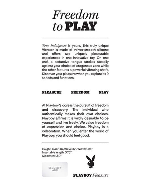 Playboy Pleasure True Indulgence Vibrator - Deep Teal Playboy