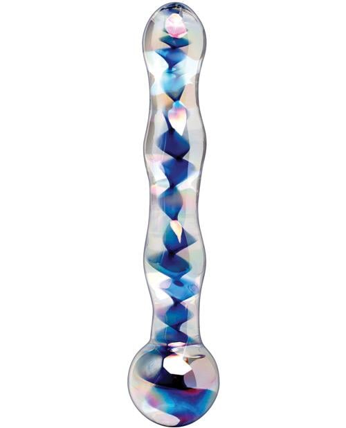 Icicles No. 8 Hand Blown Glass Massager - Clear W-inside Blue Swirls Pipedream®