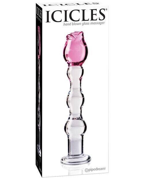 Icicles No. 12 Hand Blown Glass Massager - Clear W-rose Tip Pipedream®