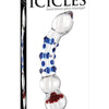 Icicles No. 18 Hand Blown Glass Massager - Clear W-blue Knobs Pipedream®