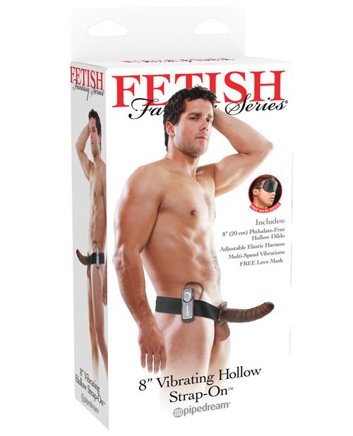 Fetish Fantasy Series 8" Vibrating Hollow Strap On - Brown Pipedream®