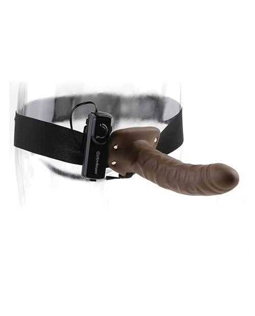 Fetish Fantasy Series 8" Vibrating Hollow Strap On - Brown Pipedream®
