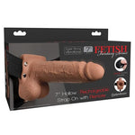 Fetish Fantasy Series 7" Hollow Rechargeable Strap On W-remote - Tan Pipedream®