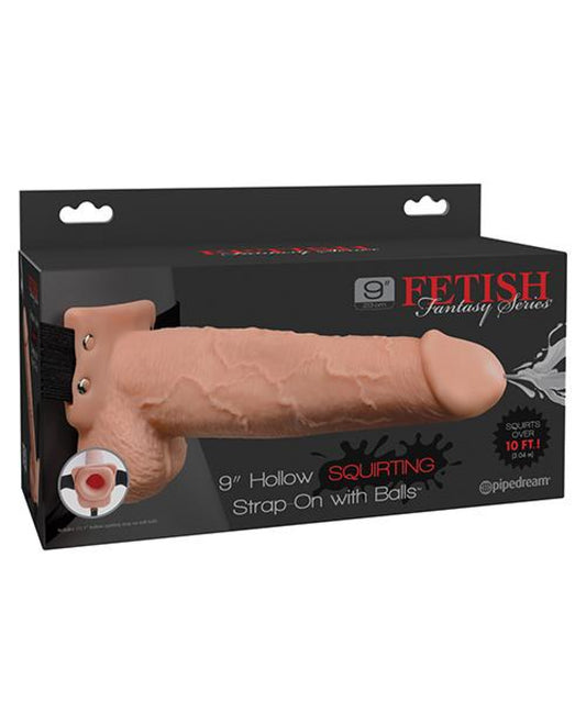 "Fetish Fantasy Series 9"" Hollow Squirting Strap On W/balls" Pipedream® 500