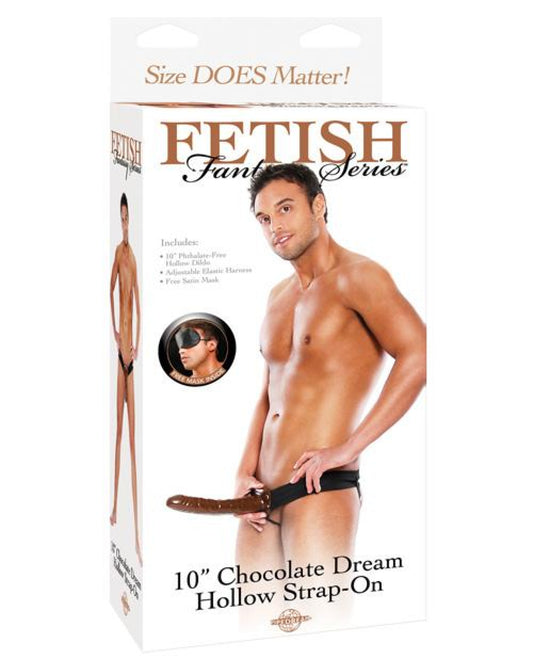 Fetish Fantasy Series 10" Chocolate Dream Hollow Strap On Pipedream® 500