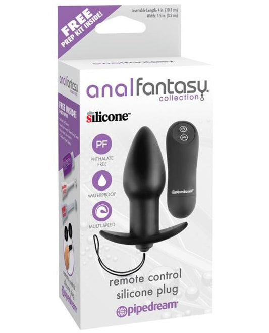Anal Fantasy Collection Remote Control Silicone Plug - Black Pipedream® 500