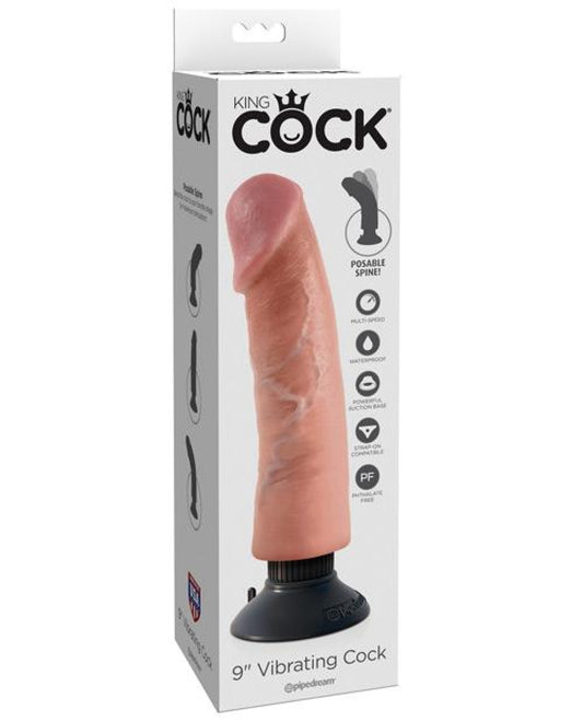 King Cock 9" Vibrating Cock - Flesh Pipedream® 500