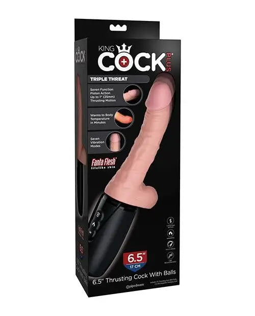 King Cock Plus Thrusting, Warming & Vibrating  6.5" Triple Threat Dong Pipedream®