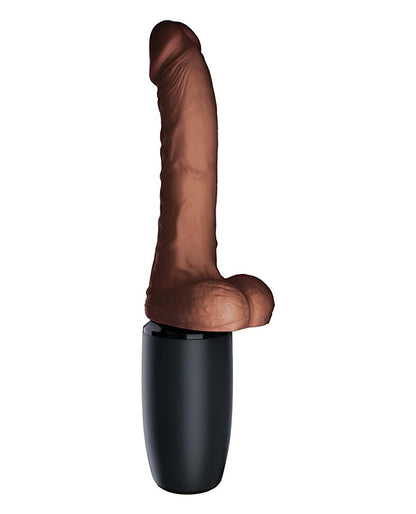 King Cock Plus Thrusting, Warming & Vibrating  7.5" Triple Threat Dong - Brown King Cock®