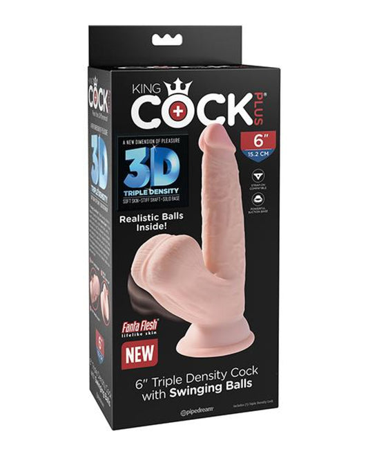 King Cock Plus Triple Density Cock W/swinging Balls - Ivory Pipedream Products 500