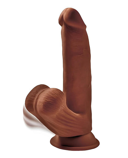 King Cock Plus 8" Triple Density Cock W-swinging Balls - Brown King Cock®