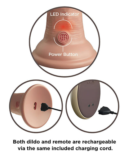 King Cock Elite 9" Dual Density Vibrating Silicone Cock W/remote Pipedream®