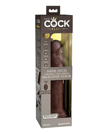 King Cock Elite 9" Dual Density Vibrating Silicone Cock W/remote Pipedream®