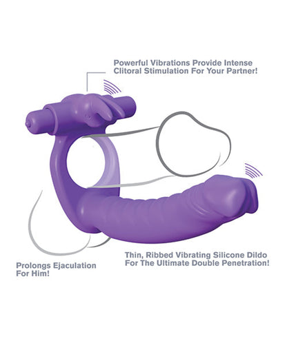 Fantasy C-ringz Silicone Double Pene Rabbit - Purple Pipedream®