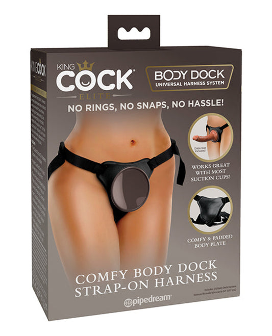 King Cock Elite Comfy Body Dock Strap On Harness - Black King Cock® 1657