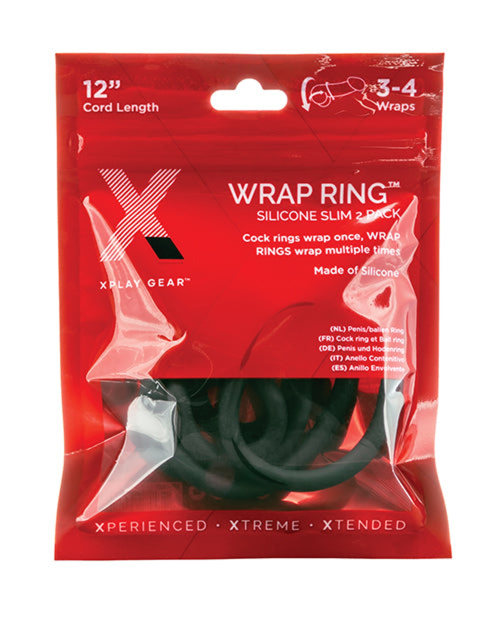 Xplay Gear Silicone 12.0" Slim Wrap Ring - Black Pack Of 2 Perfect Fit
