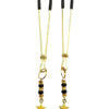Bijoux De Nip Tweezer Nipple Clamp W-black & Gold Beads W-star - Gold Bijoux