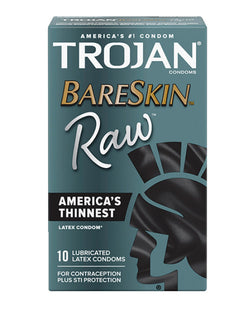 Trojan Bareskin Raw Condom - Pack Of 10 Trojan