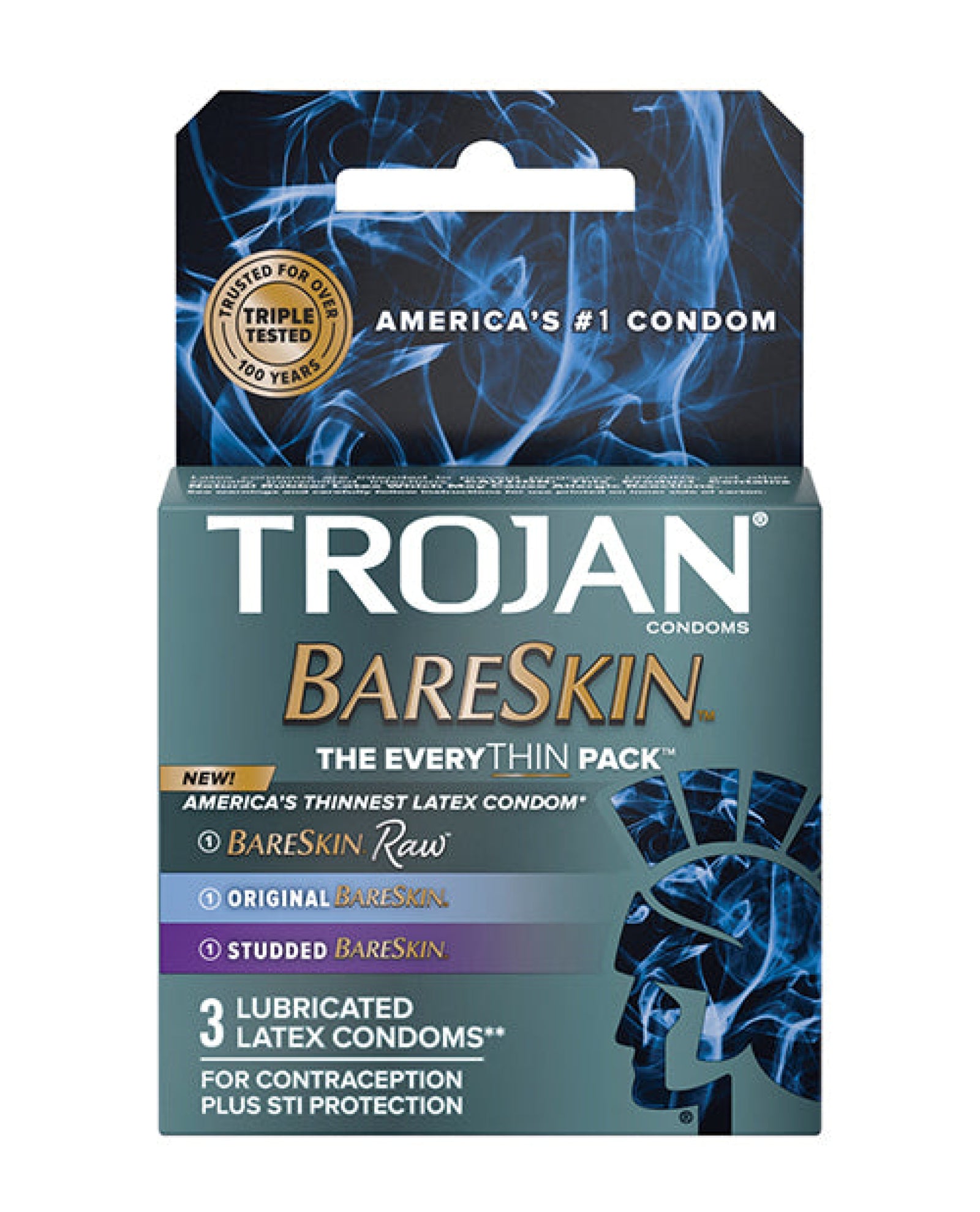 Trojan Bareskin Everythin Condom - Variety Pack Of 3 Trojan