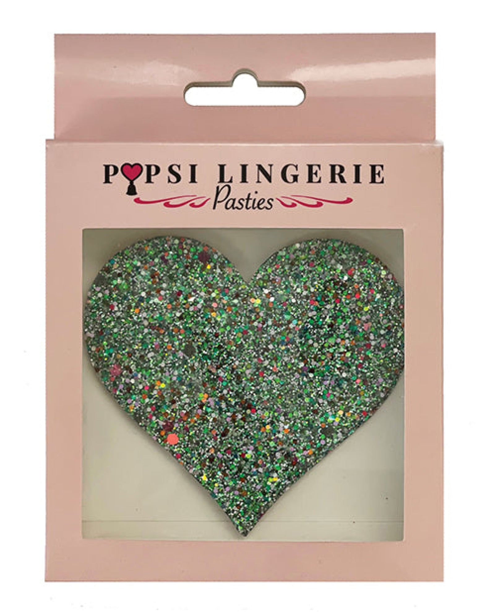Glow In The Dark Glitter Heart Pasties - O/s Popsi Lingerie