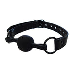 Rouge Leather Ball Gag - Black With Black Rouge
