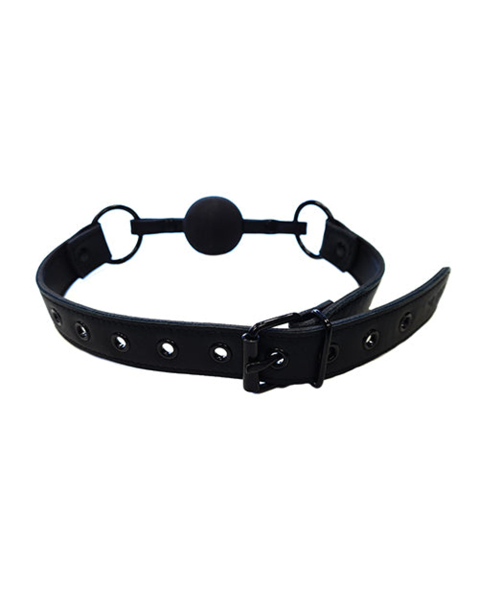 Rouge Leather Ball Gag - Black With Black Rouge