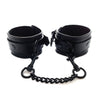 Rouge Leather Wrist Cuffs - Black With Black Rouge