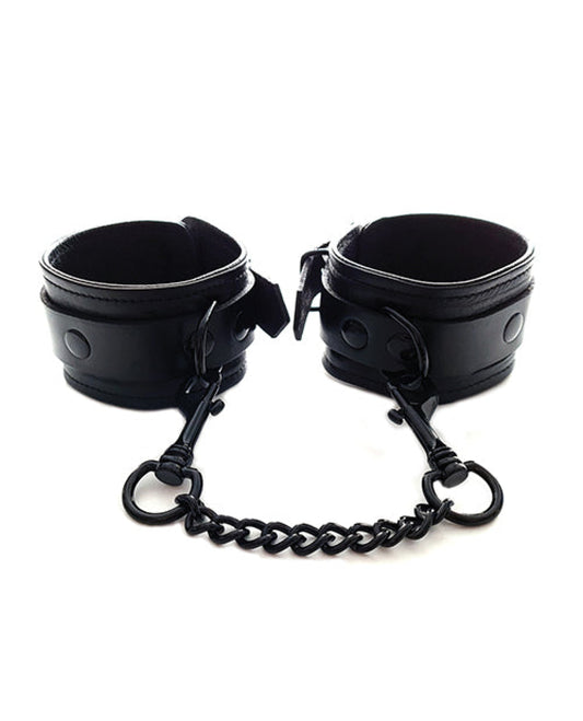 Rouge Leather Wrist Cuffs - Black With Black Rouge 1657