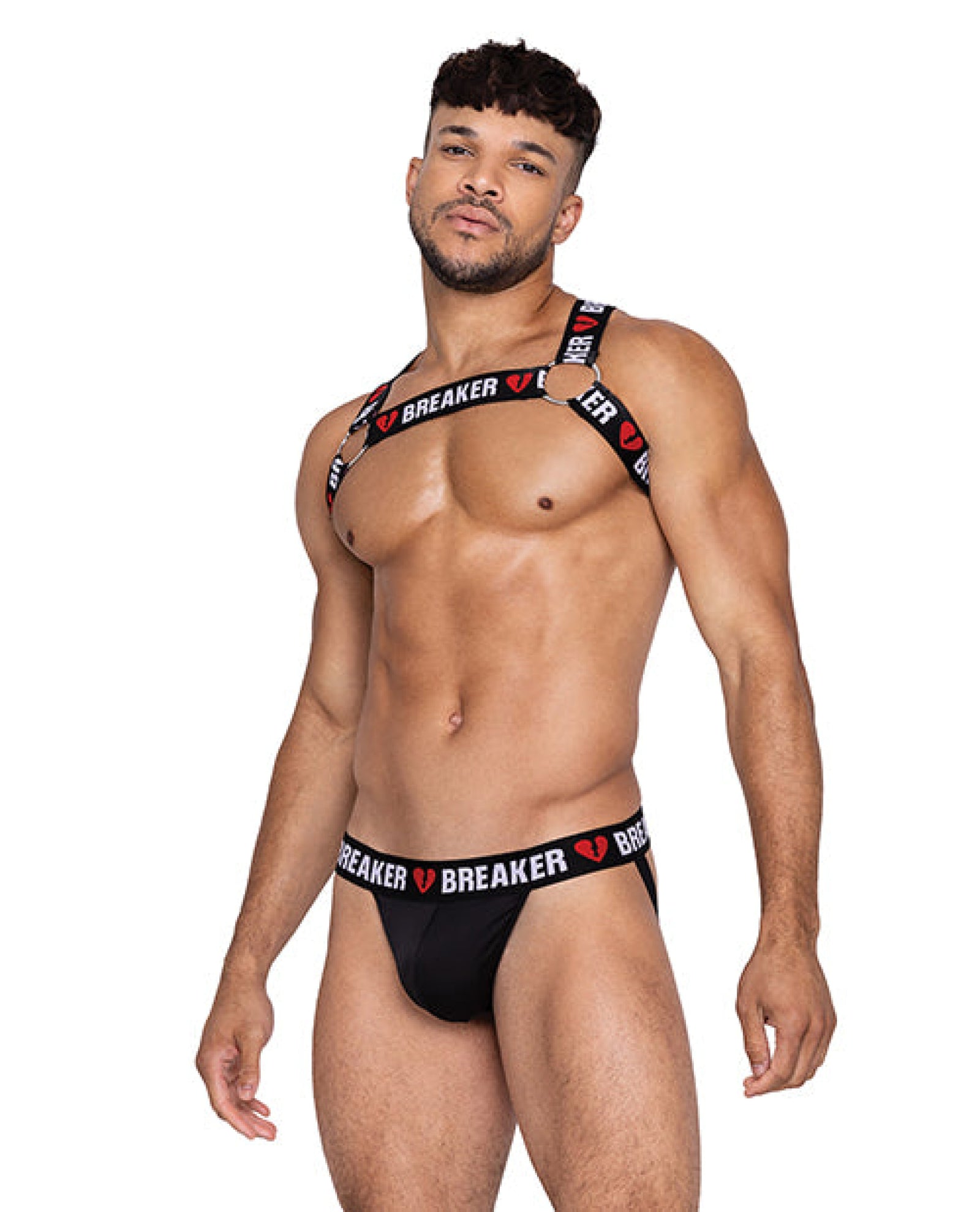 Heartbreaker Harness W/large O-ring Detail Black/red Roma Costume