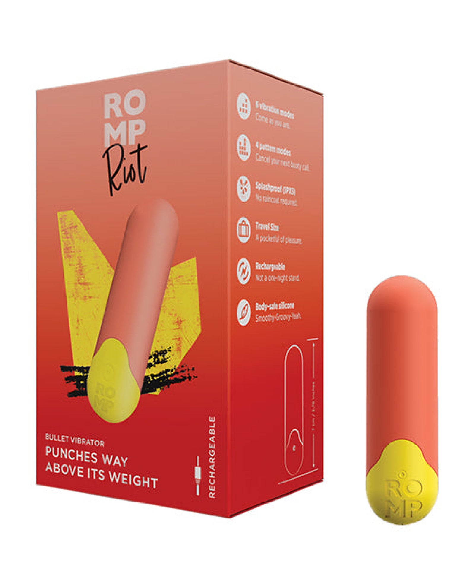 Romp Riot Bullet Vibrator - Orange Romp