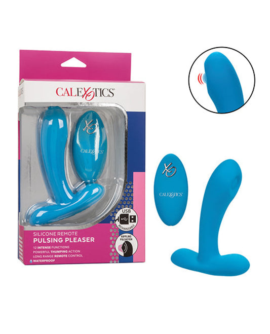 Silicone Pulsing Pleaser W-remote - Blue California Exotic Novelties 500
