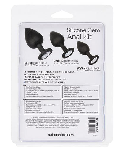 Silicone Gem Anal Kit - Black California Exotic Novelties