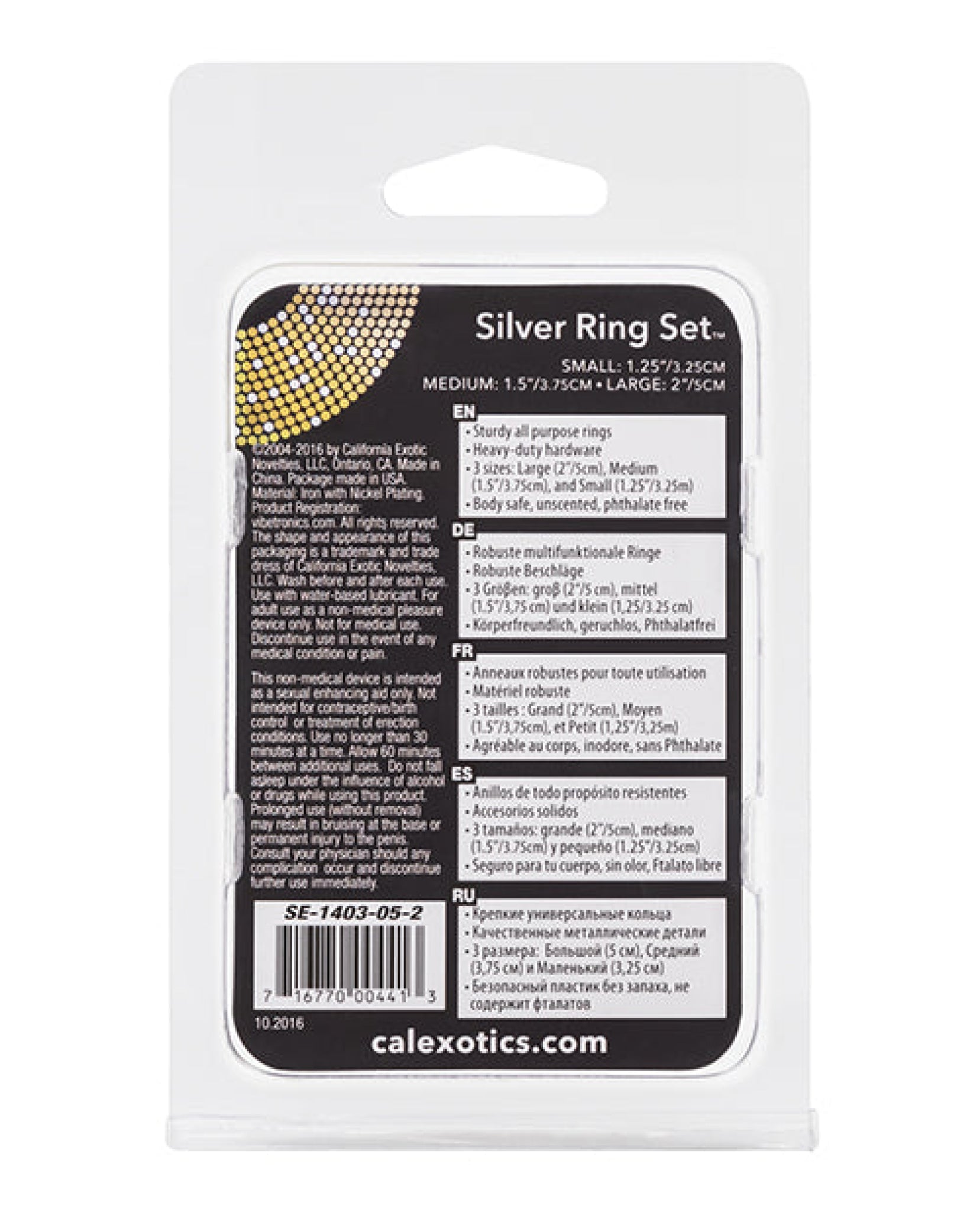 Silver Ring Set California Exotic Novelties